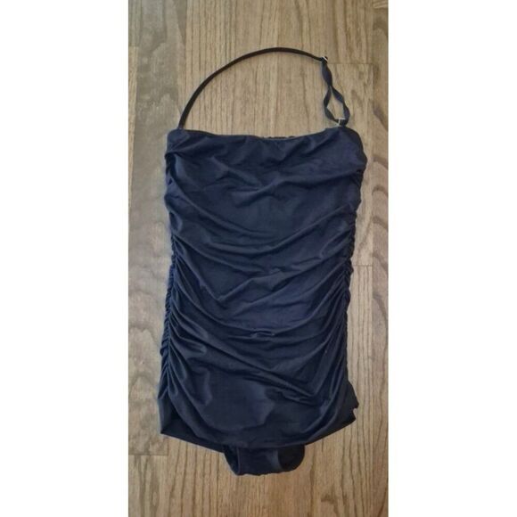 Ivanka Trump Ruched Slimming One-piece Bathingsuit Swimsuit Women's Size 6l - Picture 1 of 5